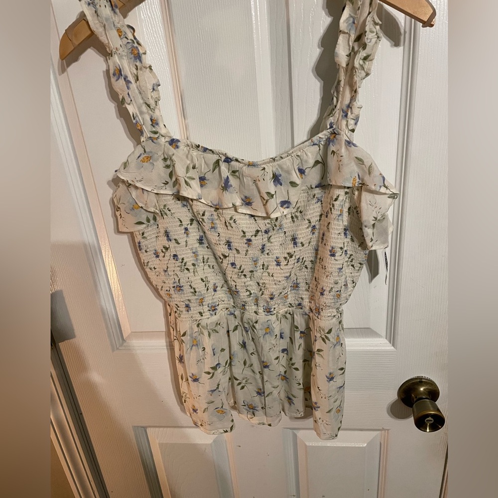 NWT old navy floral peplum tank top